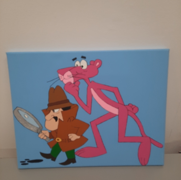 Hand Painted Original Pink Panther canvas painting - Picture 1 of 1